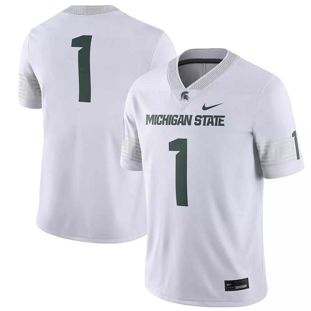 Men's Nike #1 White Michigan State Spartans Football Game Jersey,  Product Image