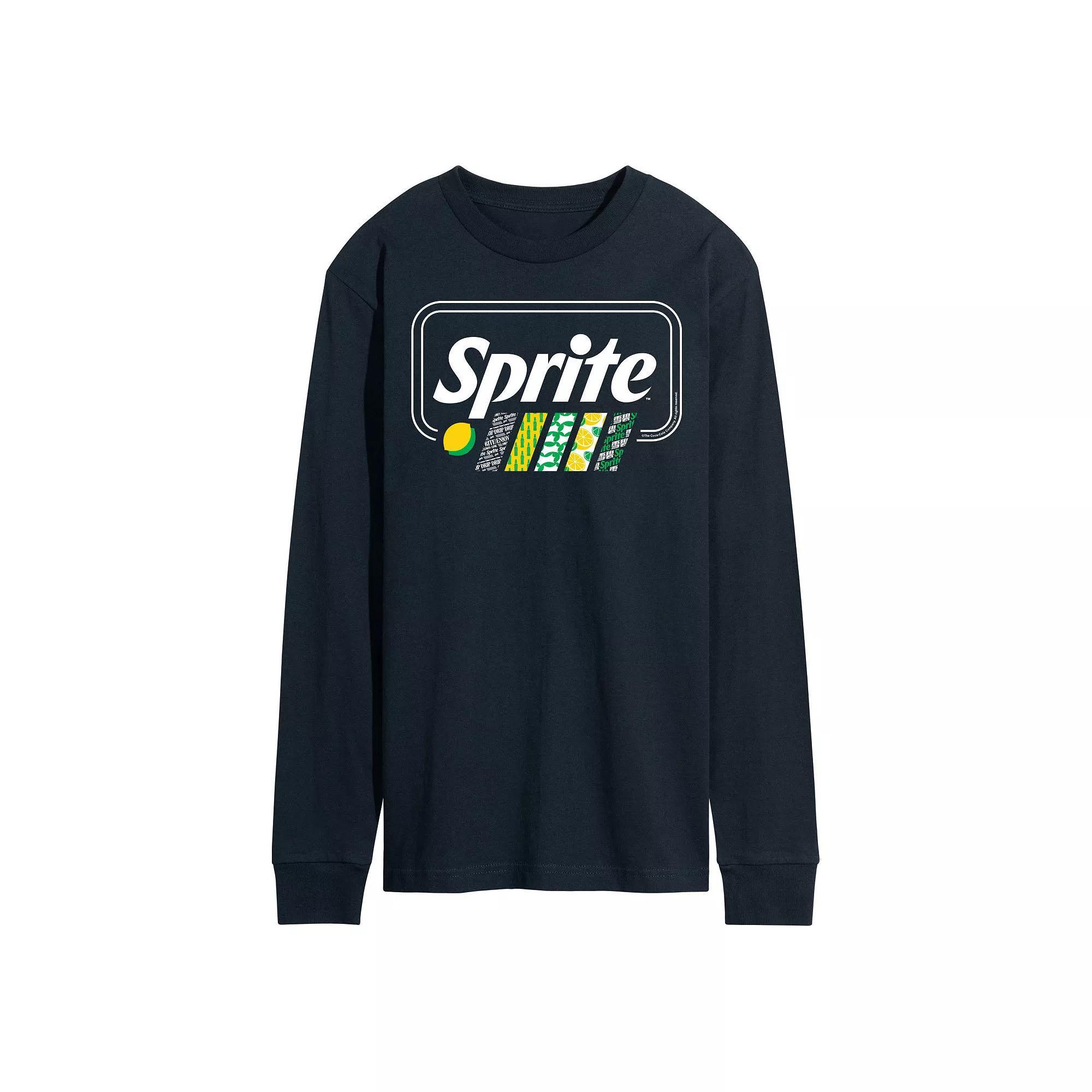 Men's Sprite Pattern Stripes Long Sleeve Graphic Tee,  Product Image