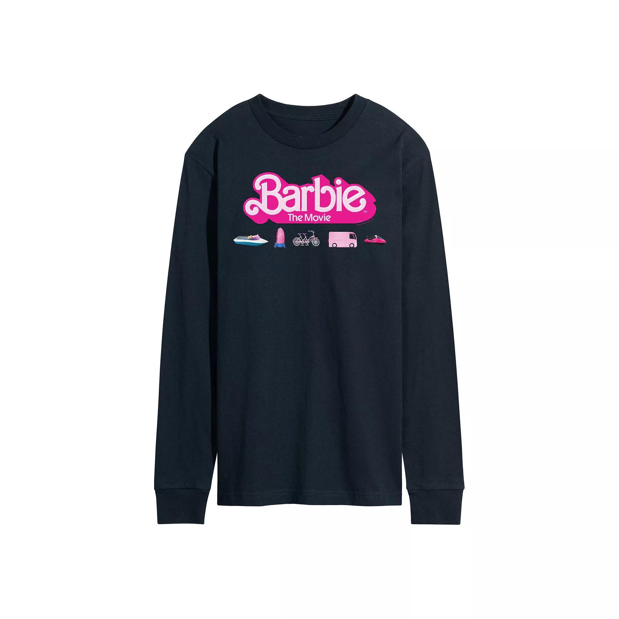 Men's Barbie Theatrical Vehicles Long Sleeve Graphic Tee,  Product Image