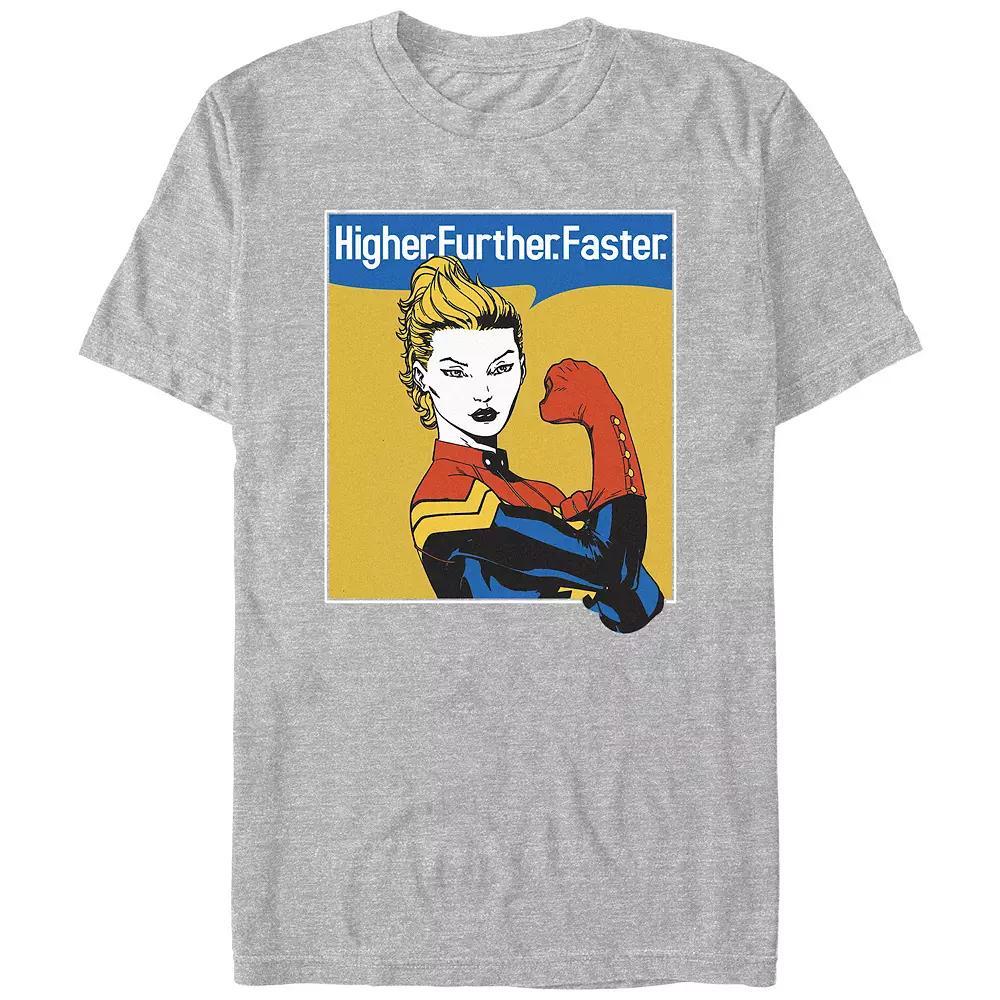 Juniors' Captain Marvel Higher Further Faster Boyfriend Graphic Tee, Women's,  Product Image