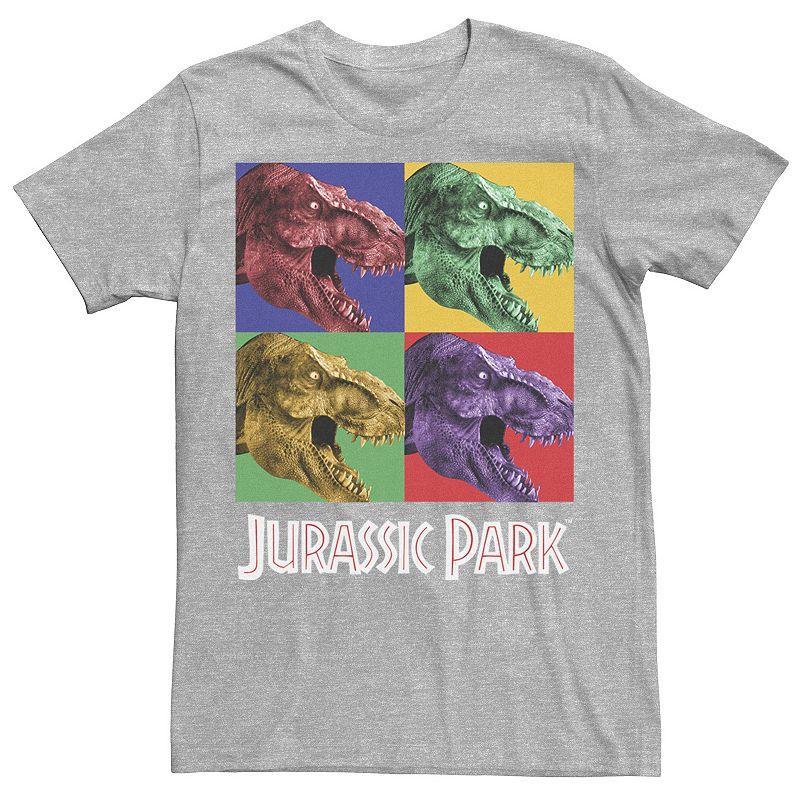 Men's Jurassic Park Four Square Dino Pop Art Style Tee, Size: Medium, Red Product Image