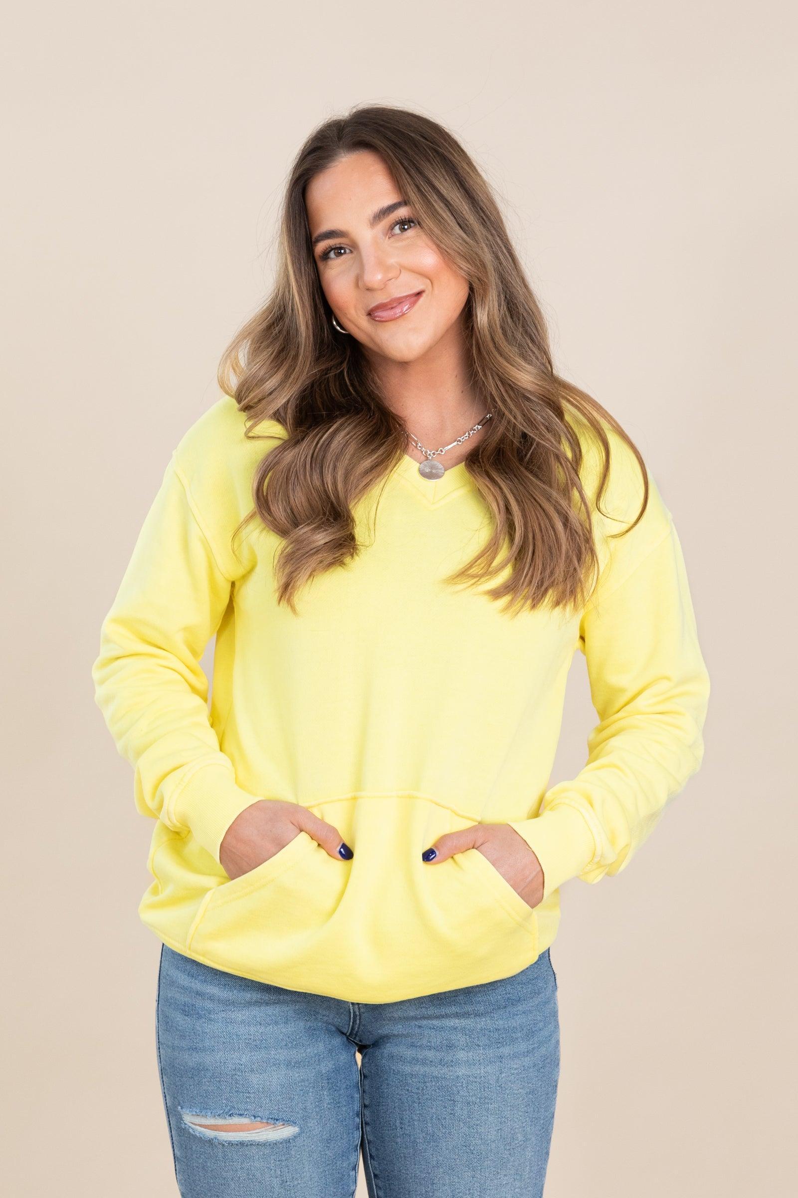 Pigment Dyed Cozy Campfire V-Neck Sweatshirt Product Image