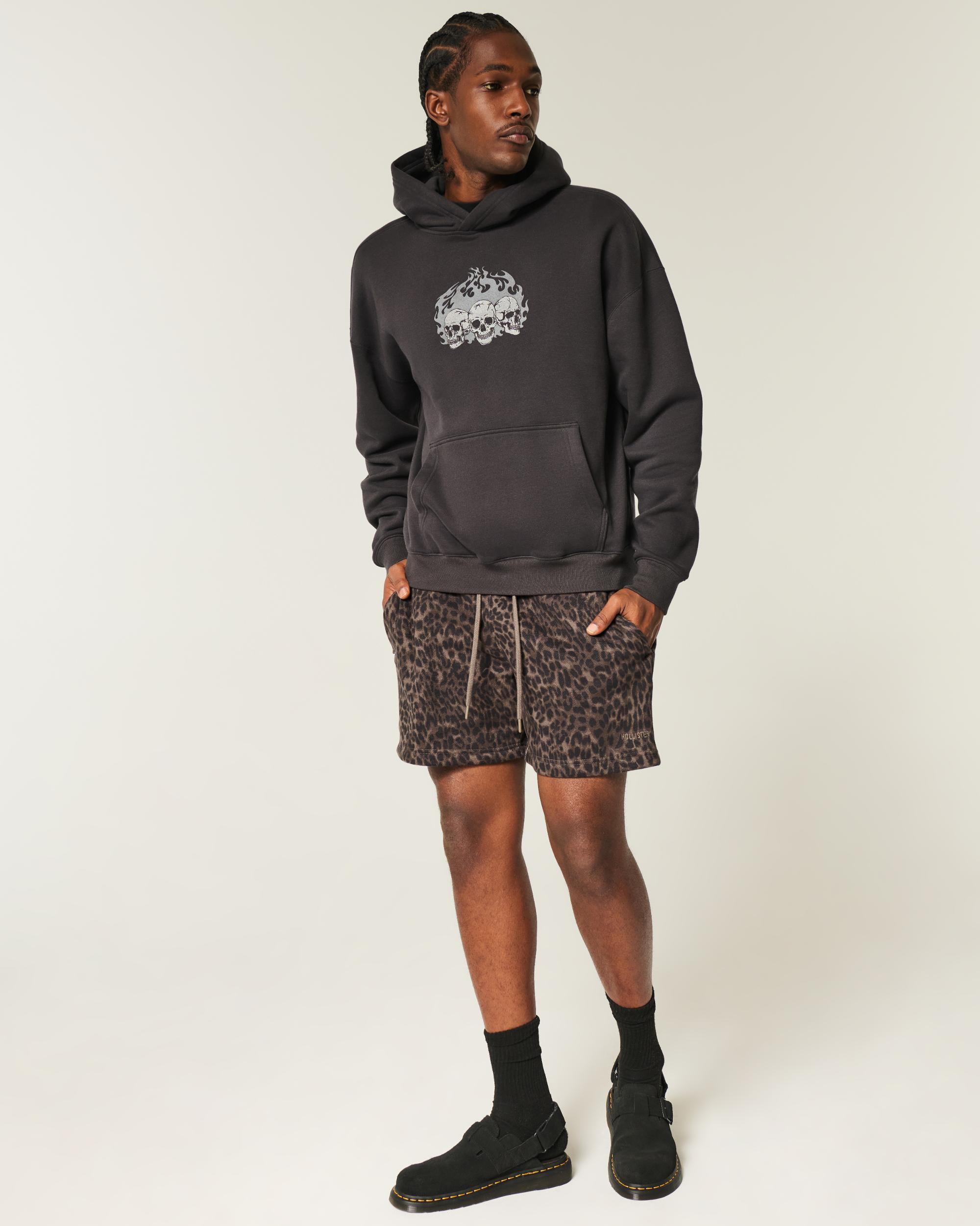 Mid-Thigh Loose Fleece Shorts Product Image