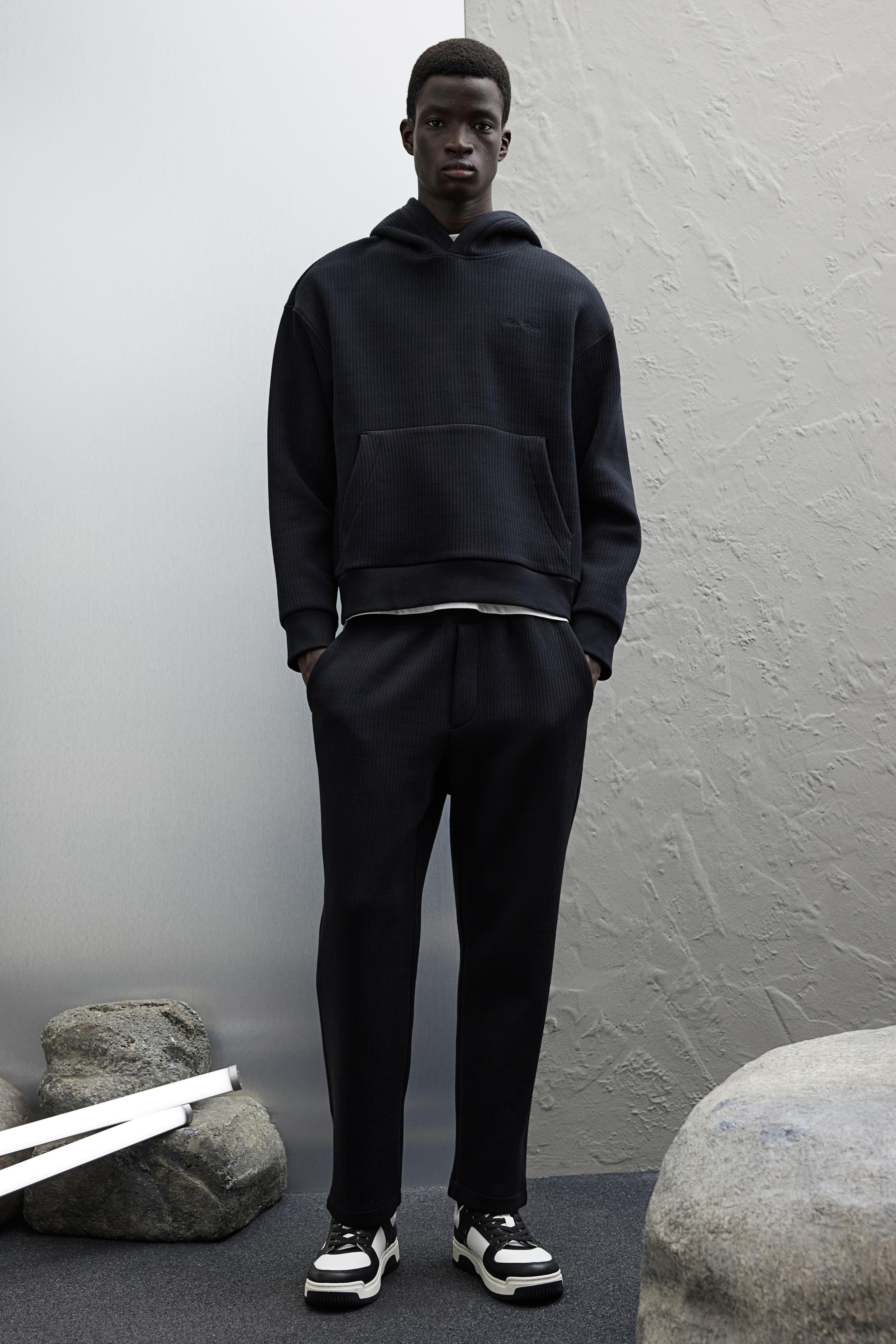 Loose Fit Ribbed Hoodie Product Image