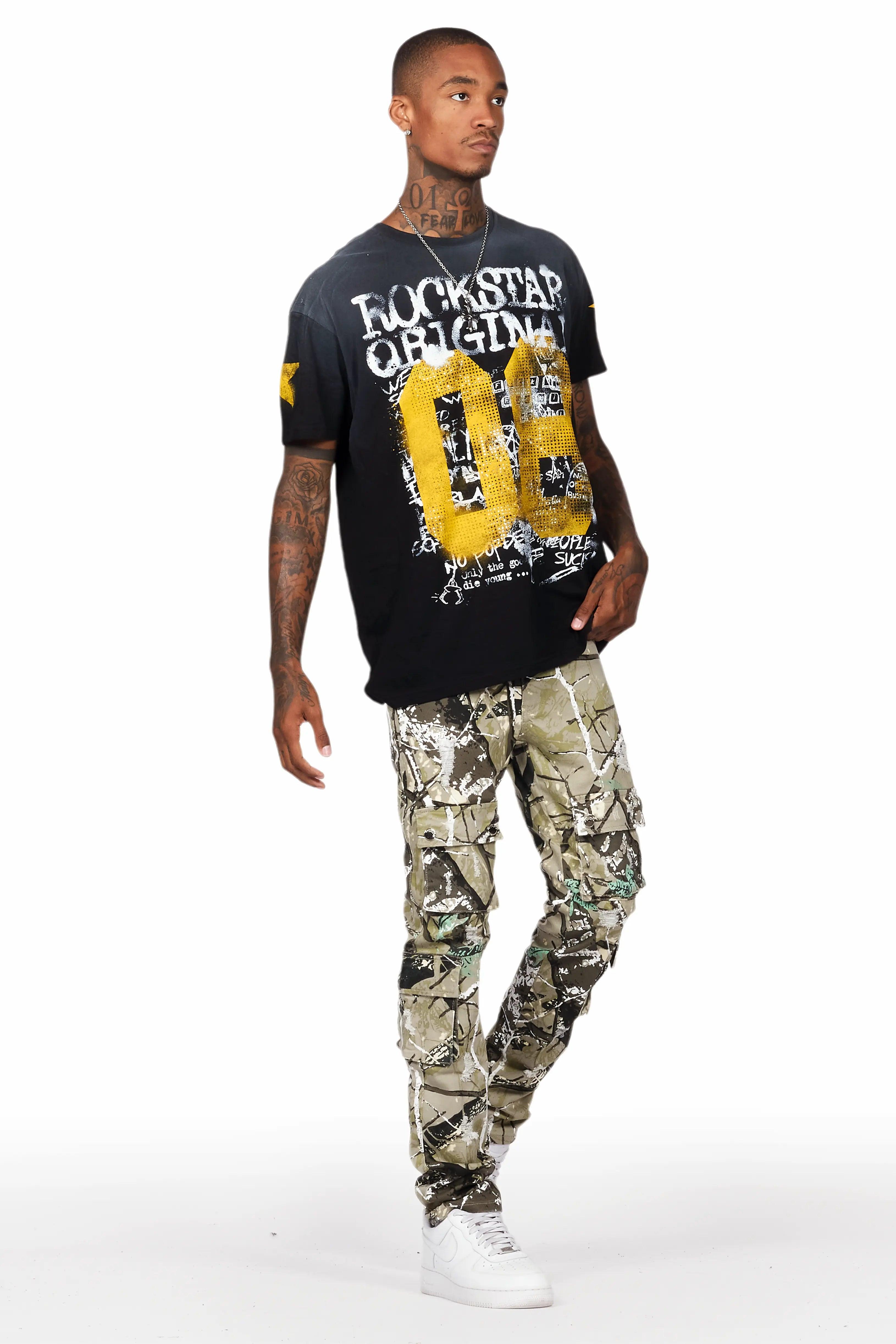 Adril Tree Camo Skinny Fit Cargo Jean Male Product Image