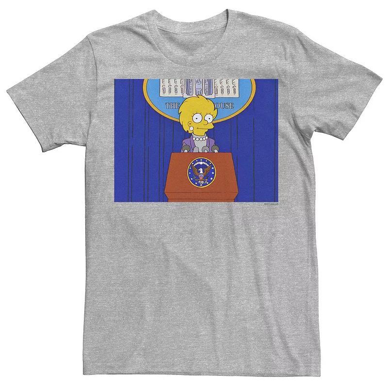 Men's The Simpsons Lisa Simpson President Tee, Size: Small, Athletic Grey Product Image