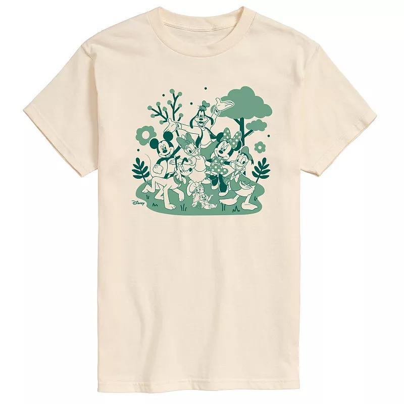 Disney's Mickey Mouse & Friends Men's Green Character Group Graphic Tee, Size: Medium, White Product Image