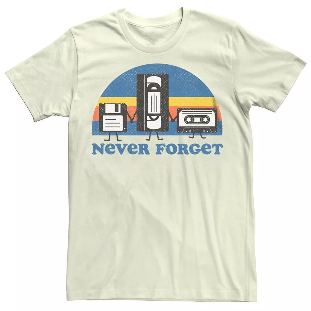 Men's Never Forget Retro Media Graphic Tee, Size: Medium, Natural Product Image