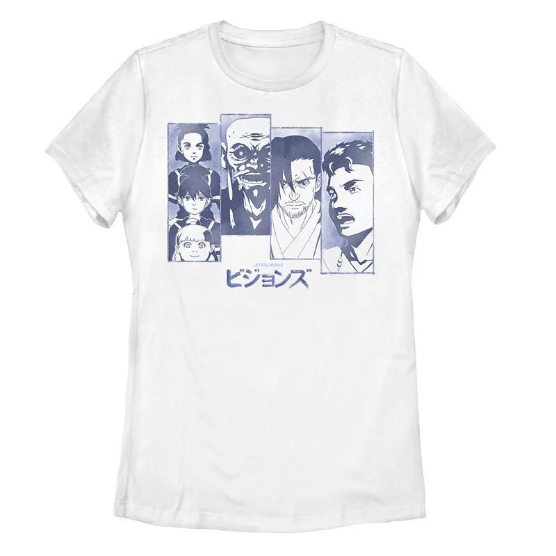 Juniors' Star Wars: Visions Group Panel Poster Tee, Women's, Size: Large, White Product Image