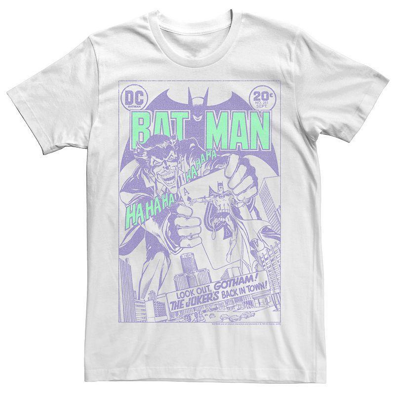 Men's Batman Purple Hue Comic Poster Tee, Size: Medium, White Product Image