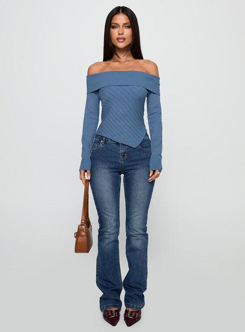 Brisa Long Sleeve Top Blue Product Image