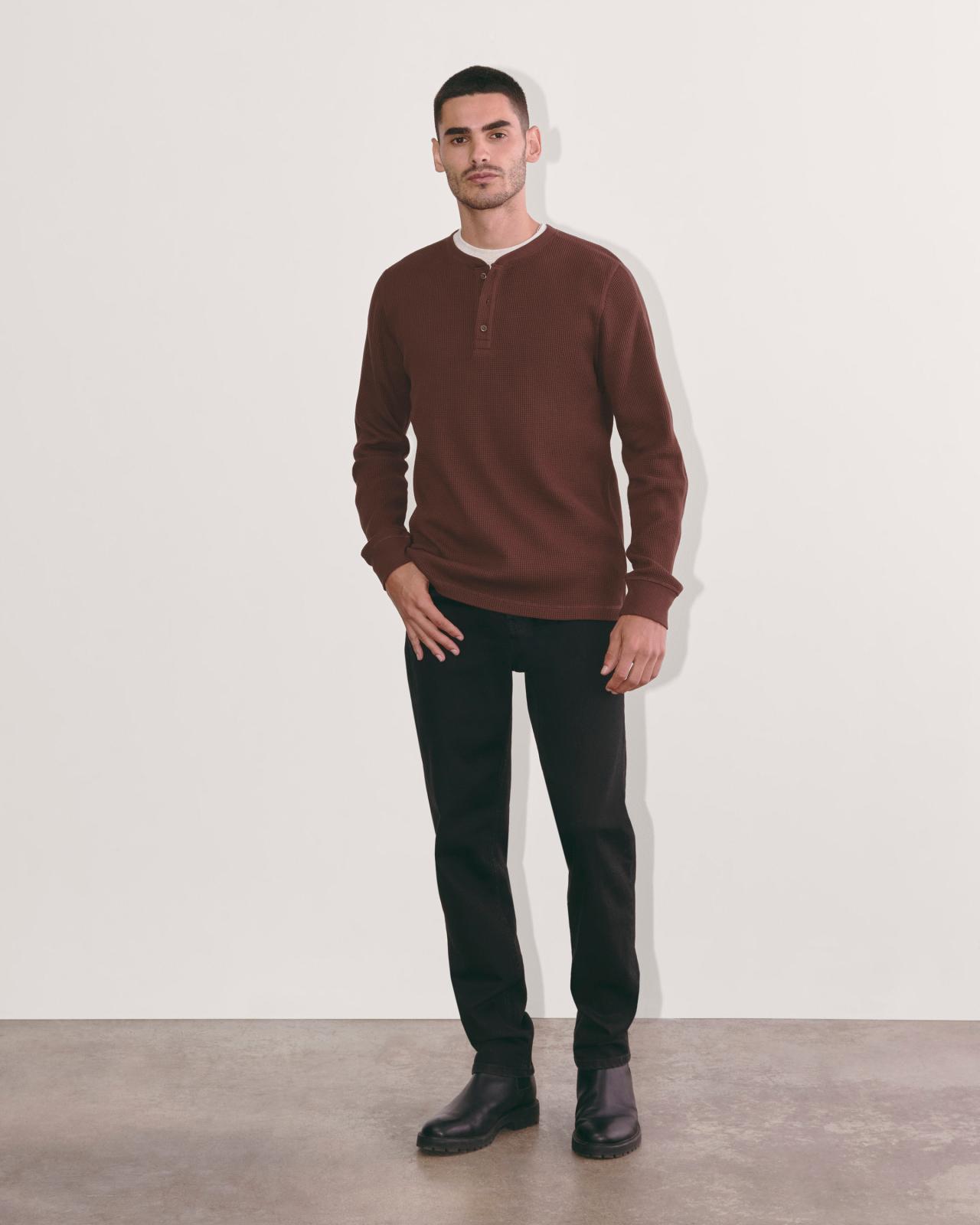 The Waffle Long-Sleeve Henley Product Image