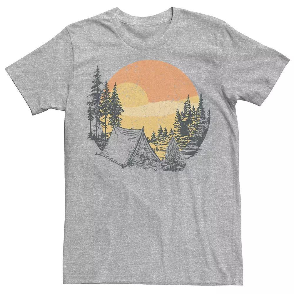Men's Camping Sunset Forest Circle Scene Tee, Boy's, Size: XS, Black Product Image