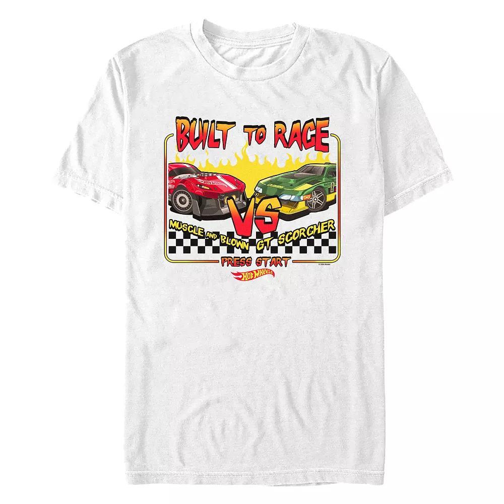 Men's Hot Wheels Built To Race Press Start Graphic Tee, Size: Medium, White Product Image