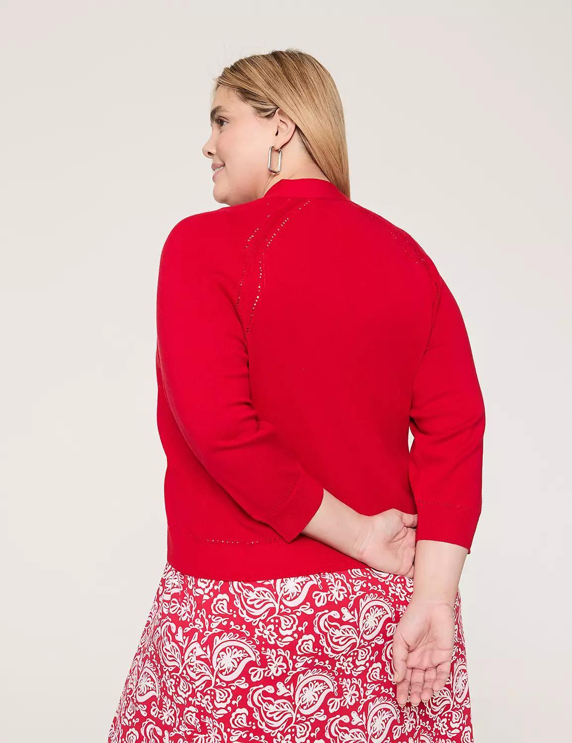 3/4-Sleeve Open-Front Shrug Product Image