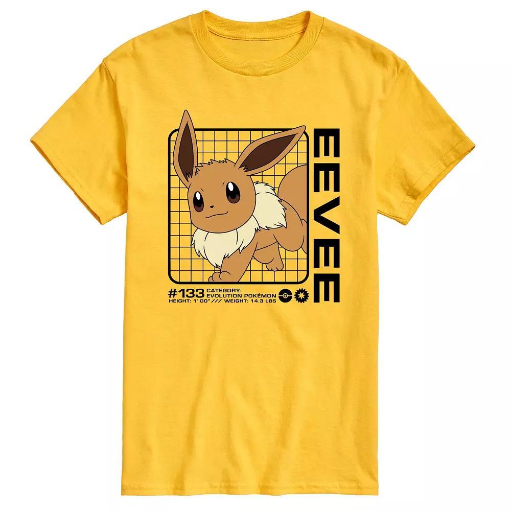 Men's Pokemon Eevee Stats Graphic Tee, Size: XL, Yellow Product Image