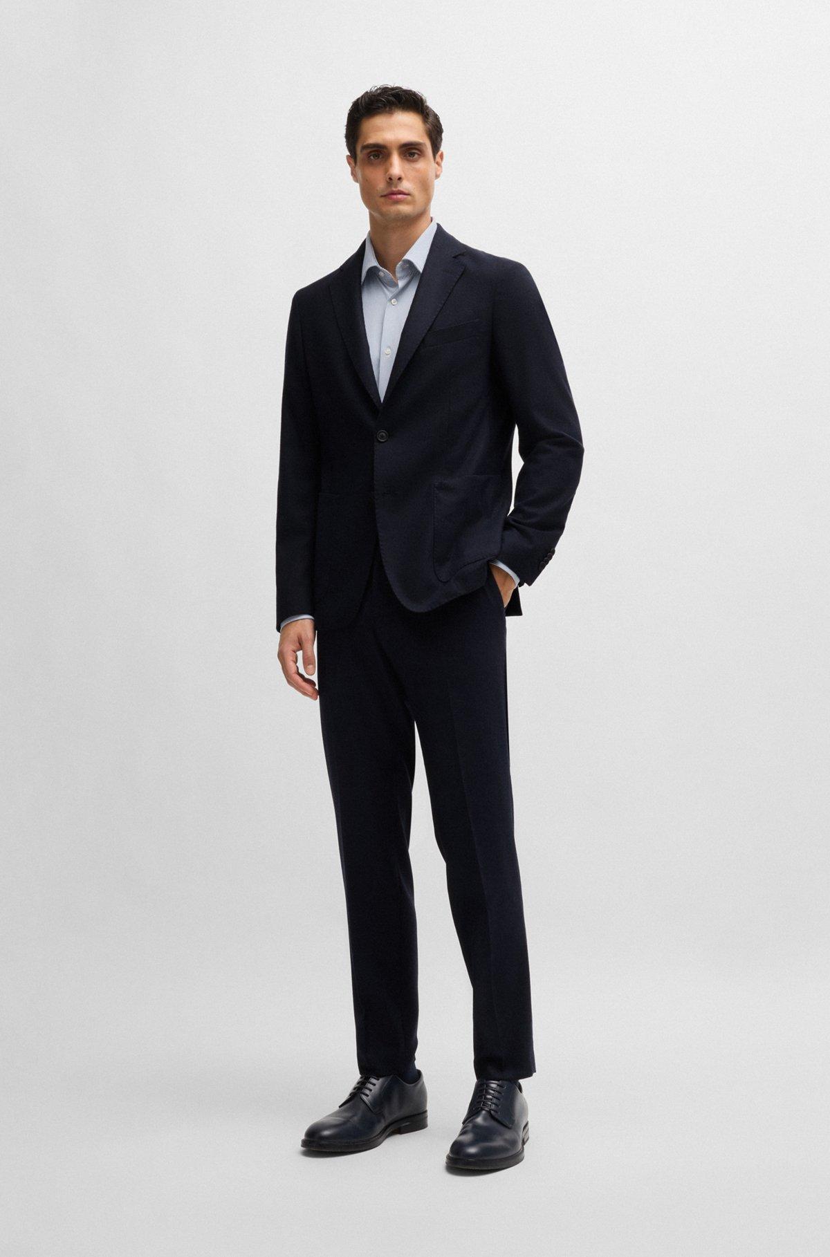 Slim-fit jacket in stretch flannel Product Image