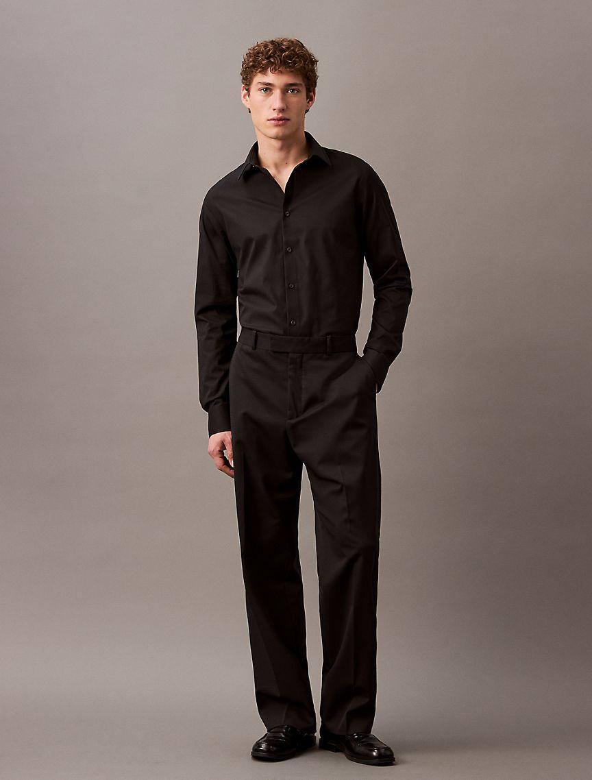 Steel Solid Slim Fit Button-Down Shirt Product Image