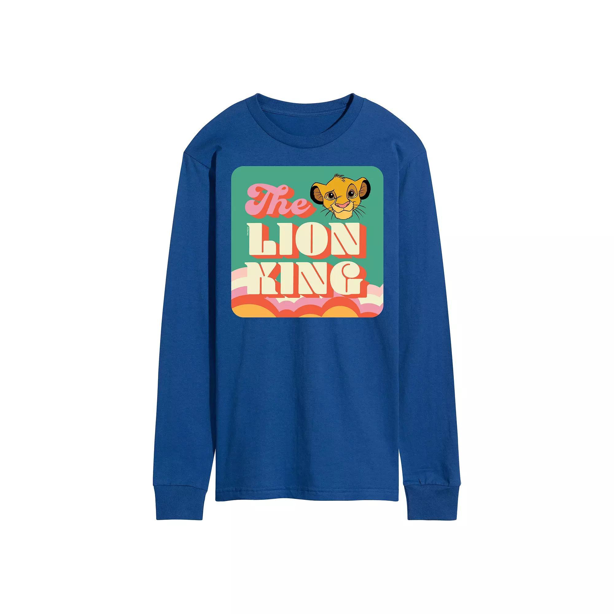 Disney's The Lion King Simba Men's Retro Long Sleeve Graphic Tee,  Product Image
