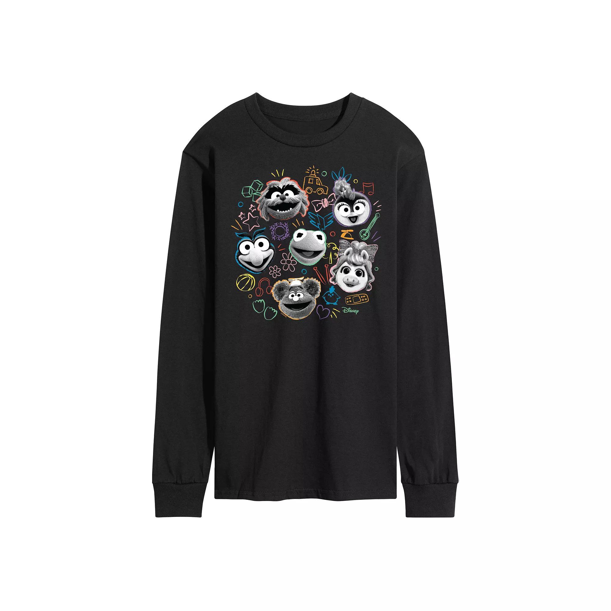 Disney's Muppets Babies Men's Faces Long Sleeve Graphic Tee, Size: Large, Black Product Image