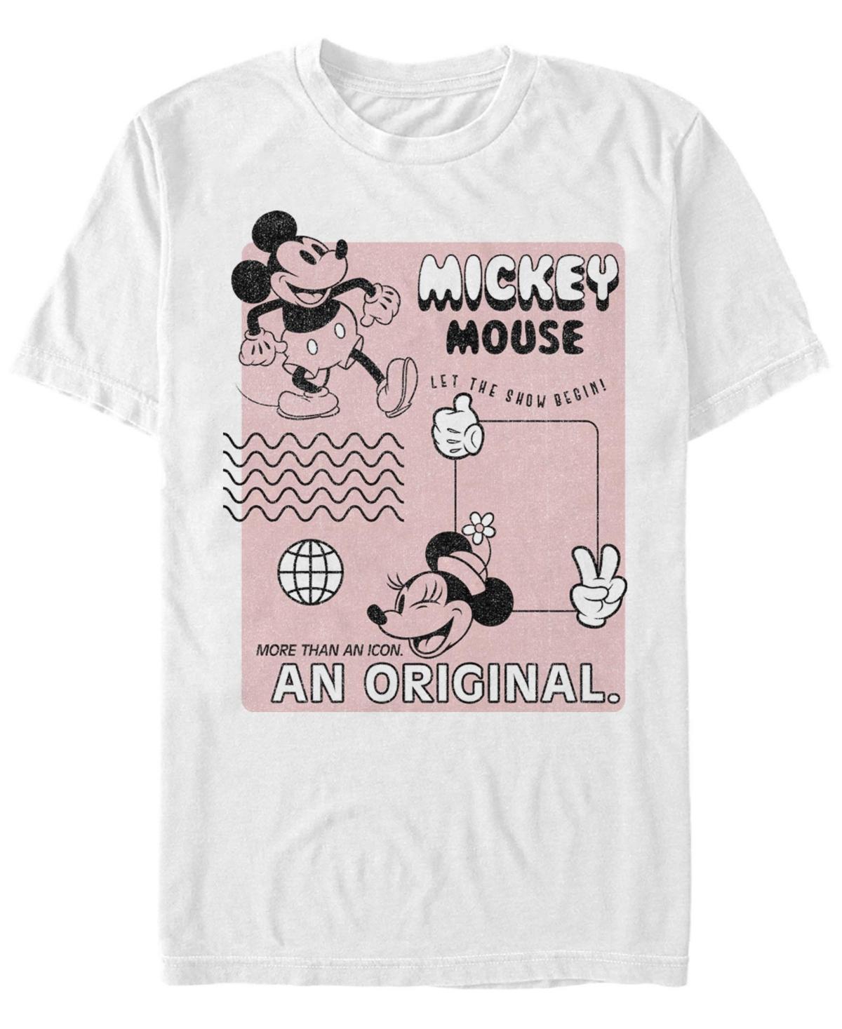 Men's Mickey Classic Orginal Mickey Vintage Poster Tee, Size: 3XL, Natural Product Image