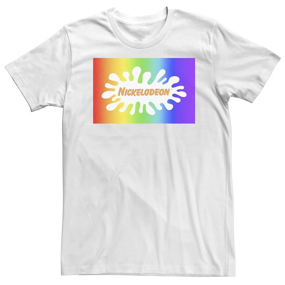 Big & Tall Nickelodeon Pride Rainbow Gradient Logo Tee, Men's, Size: 4XL, White Product Image