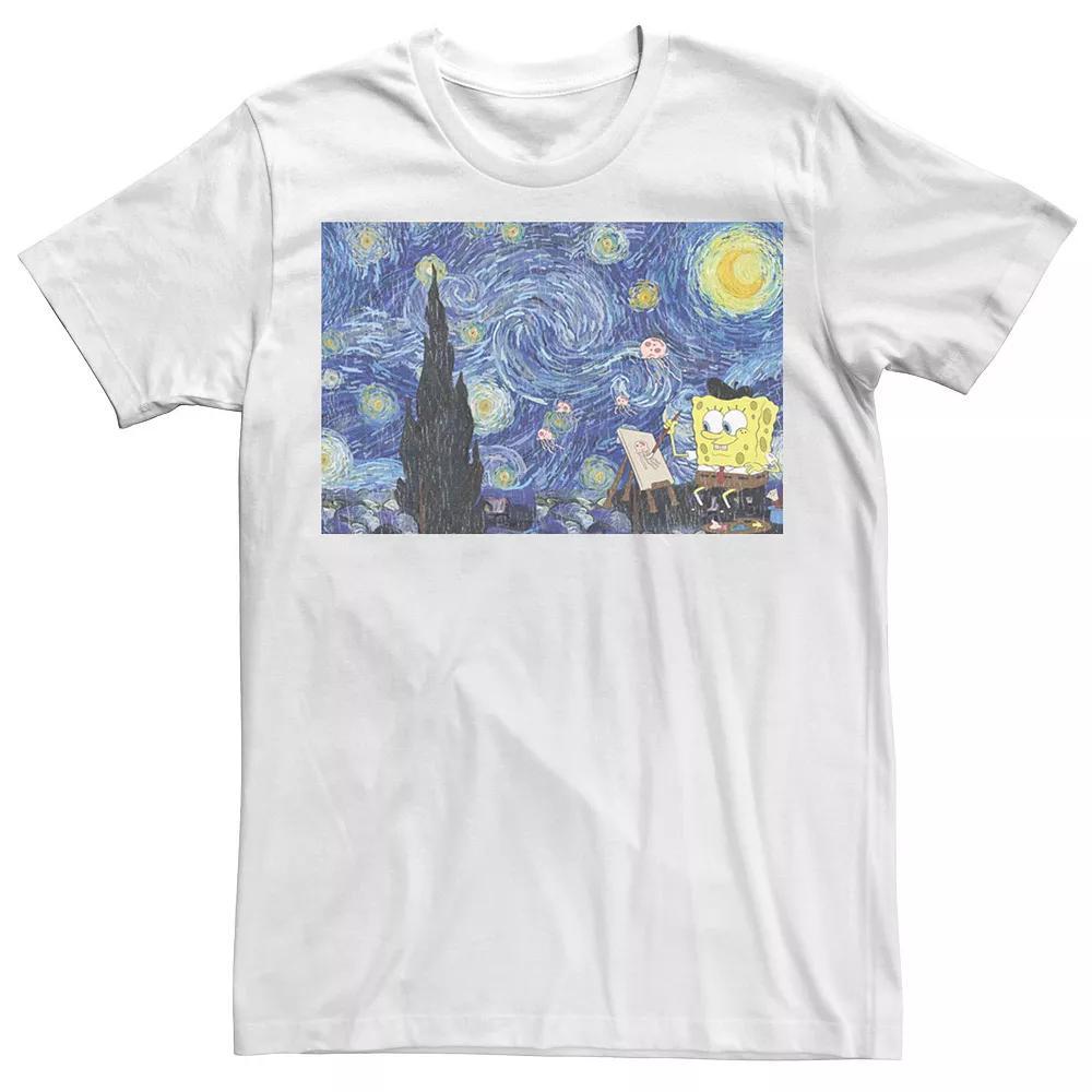 Men's Nickelodeon SpongeBob SquarePants Starry Night Painting Tee,  Product Image