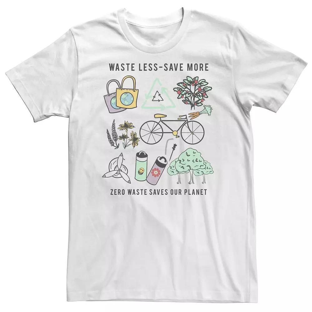 Big & Tall Earth Day "Waste Less Save More" Tee, Men's, Size: XL Tall, White Product Image