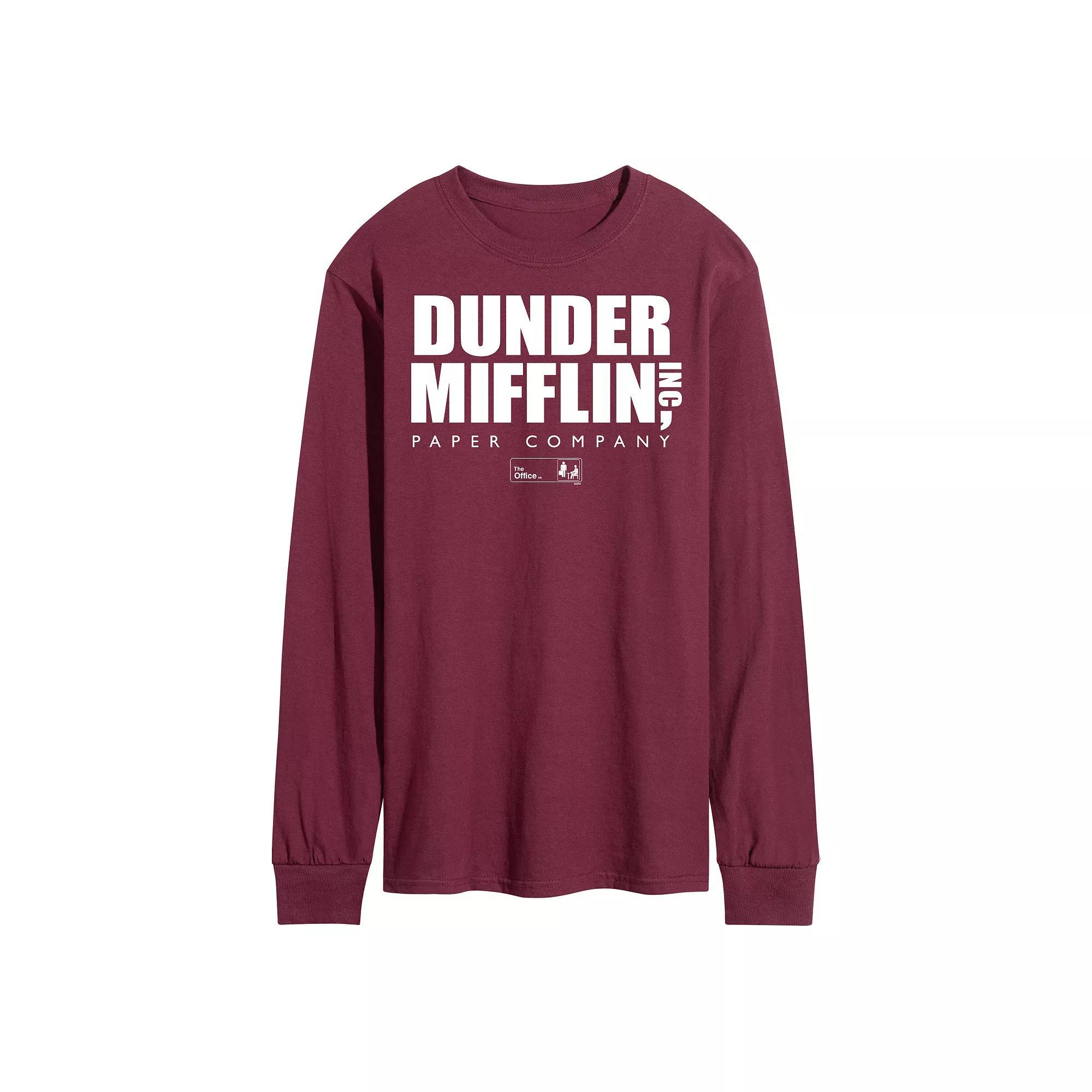 Men's The Office Dunder Mifflin Logo Long Sleeve Tee,  Product Image