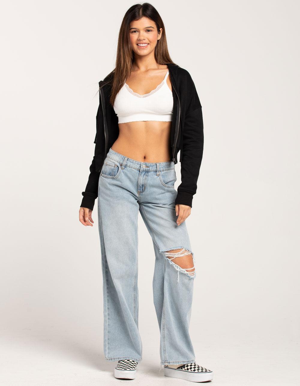 TILLYS Cropped Zip-Up Womens Hoodie Product Image