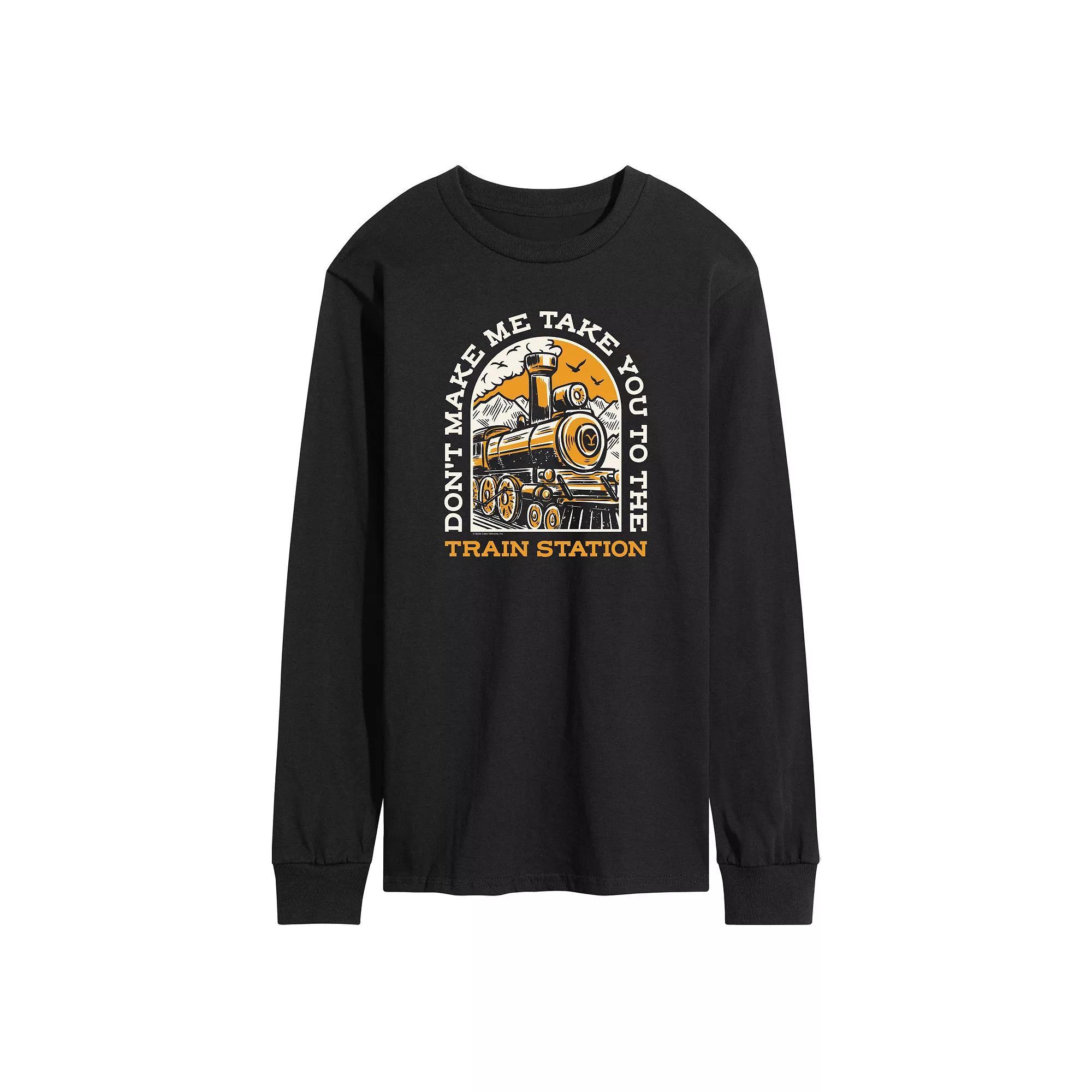 Men's Yellowstone Train Station Long Sleeve Graphic Tee,  Product Image