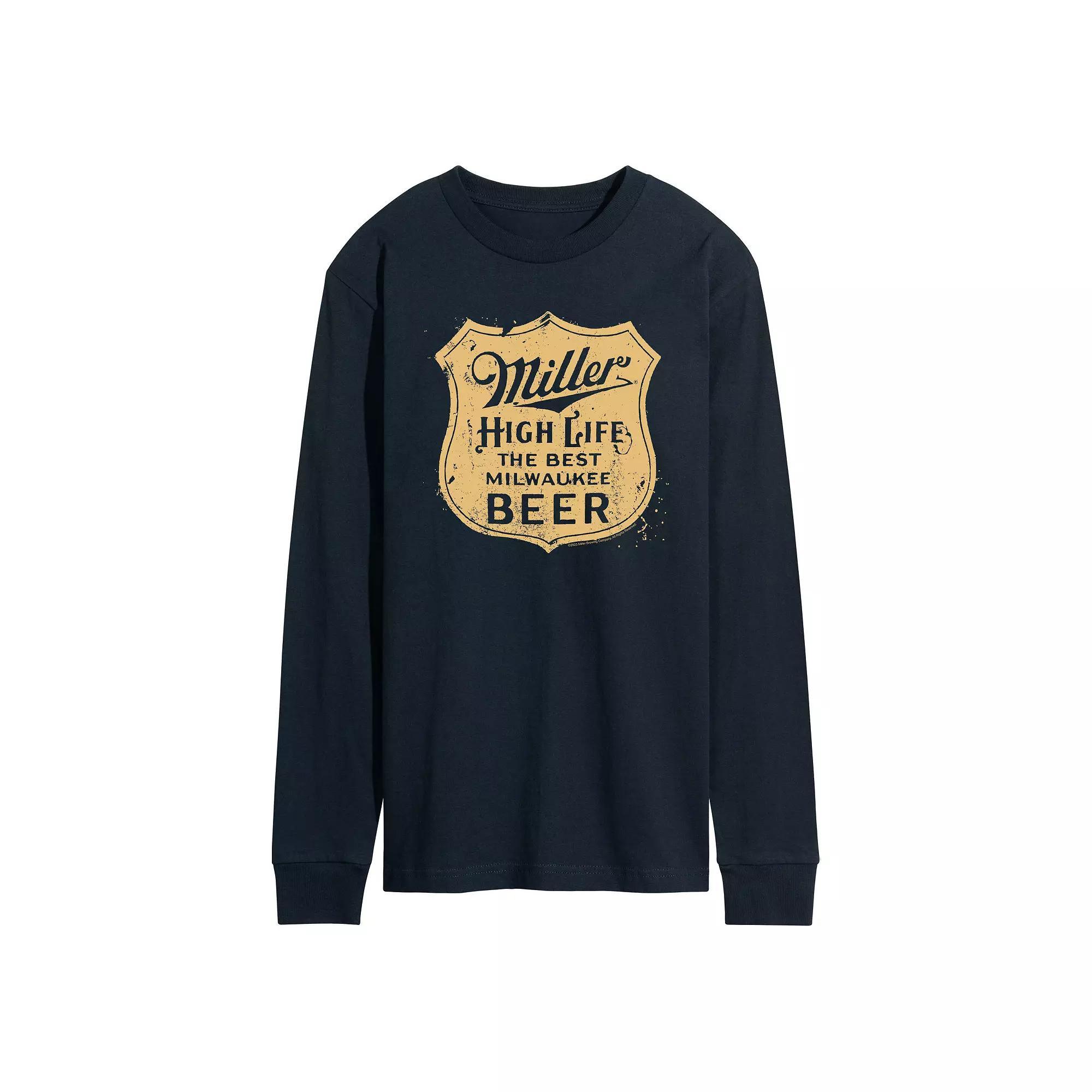 Men's Miller High Life Vintage Crest Long Sleeve Graphic Tee,  Product Image