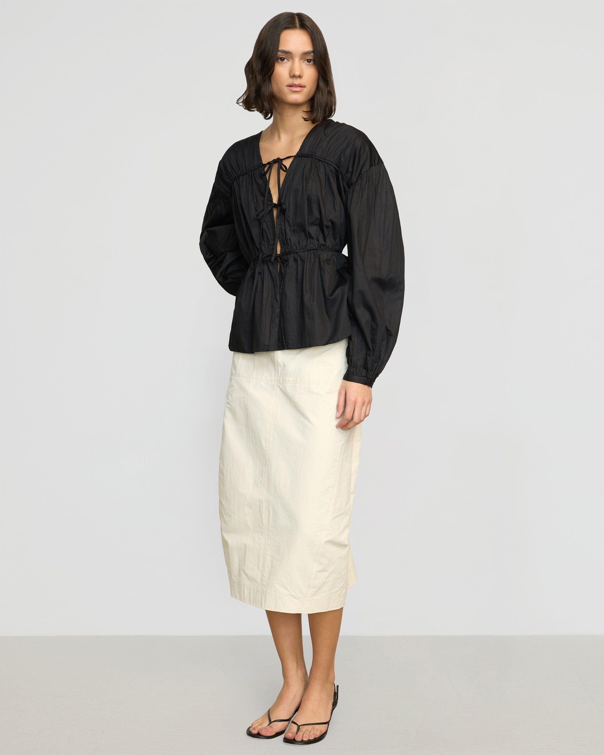 Hira Tie-Front Organic Cotton Blouse Product Image