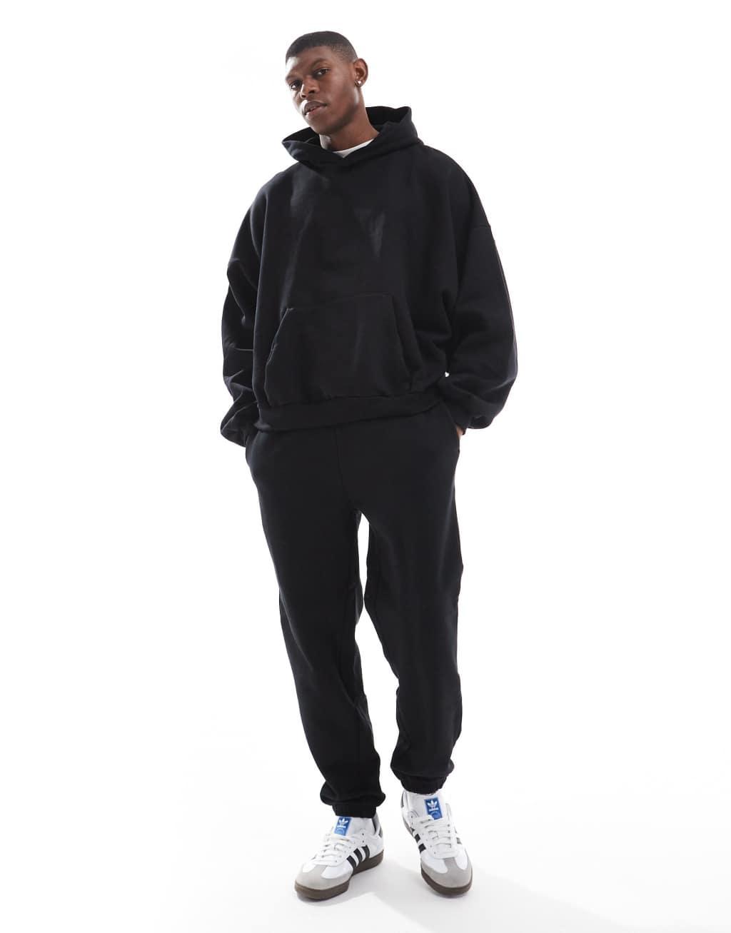 ASOS DESIGN premium heavyweight extreme oversized hoodie 400gsm in black Product Image