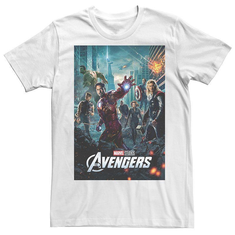 Men's Marvel Studios Avengers Movie Poster Group Shot Tee, Size: Medium, White Product Image