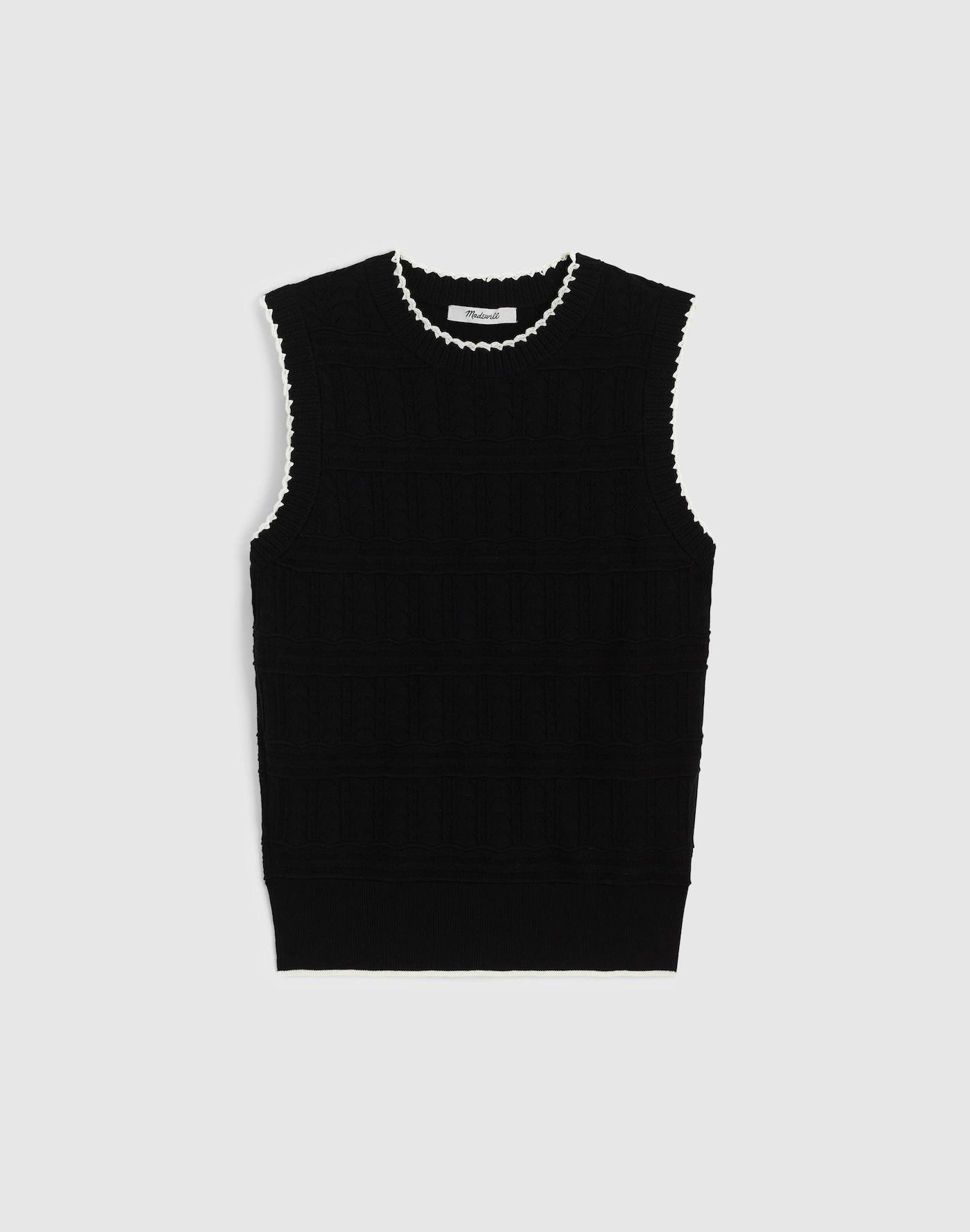Mixed-Stitch Sleeveless Sweater Product Image