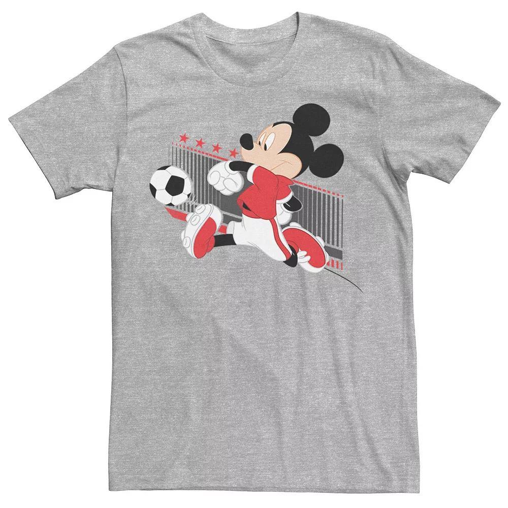 Disney's Mickey Mouse Denmark Soccer Uniform Portrait Men's Tee, Size: XL, Athletic Grey Product Image