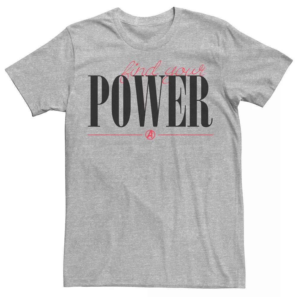 Men's Marvel Find Your Power Script Tee, Size: 3XL, Athletic Grey Product Image
