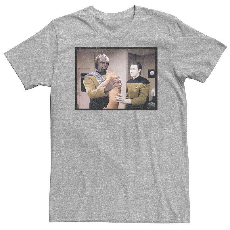 Big & Tall Star Trek: The Next Generation Worf Data And Cat Tee, Mens Athletic Grey Product Image