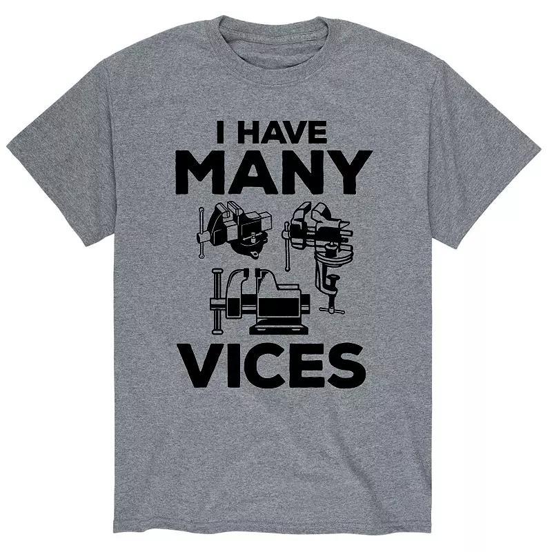 Men's I Have Many Vices Tee, Size: XXL, Gray Product Image