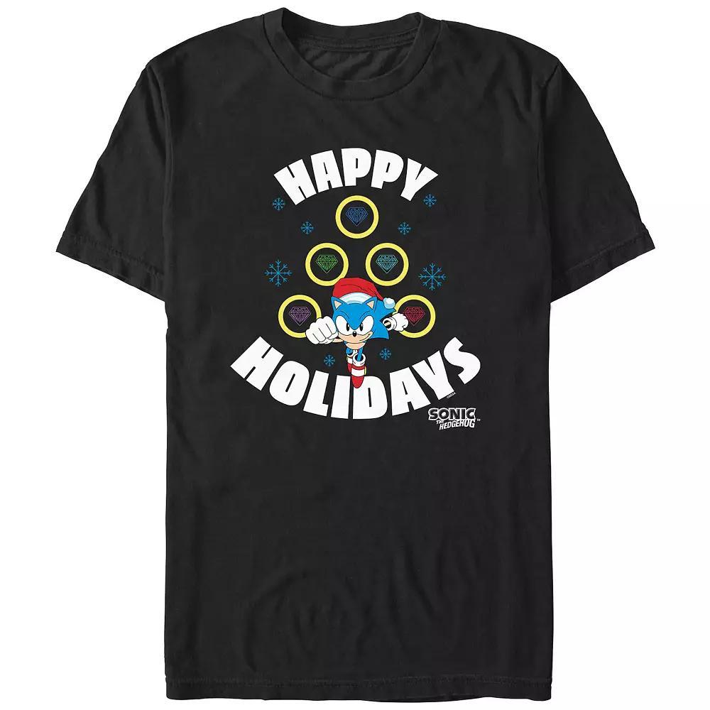 Men's Sonic The Hedgehog Happy Holidays Graphic Tee,  Product Image