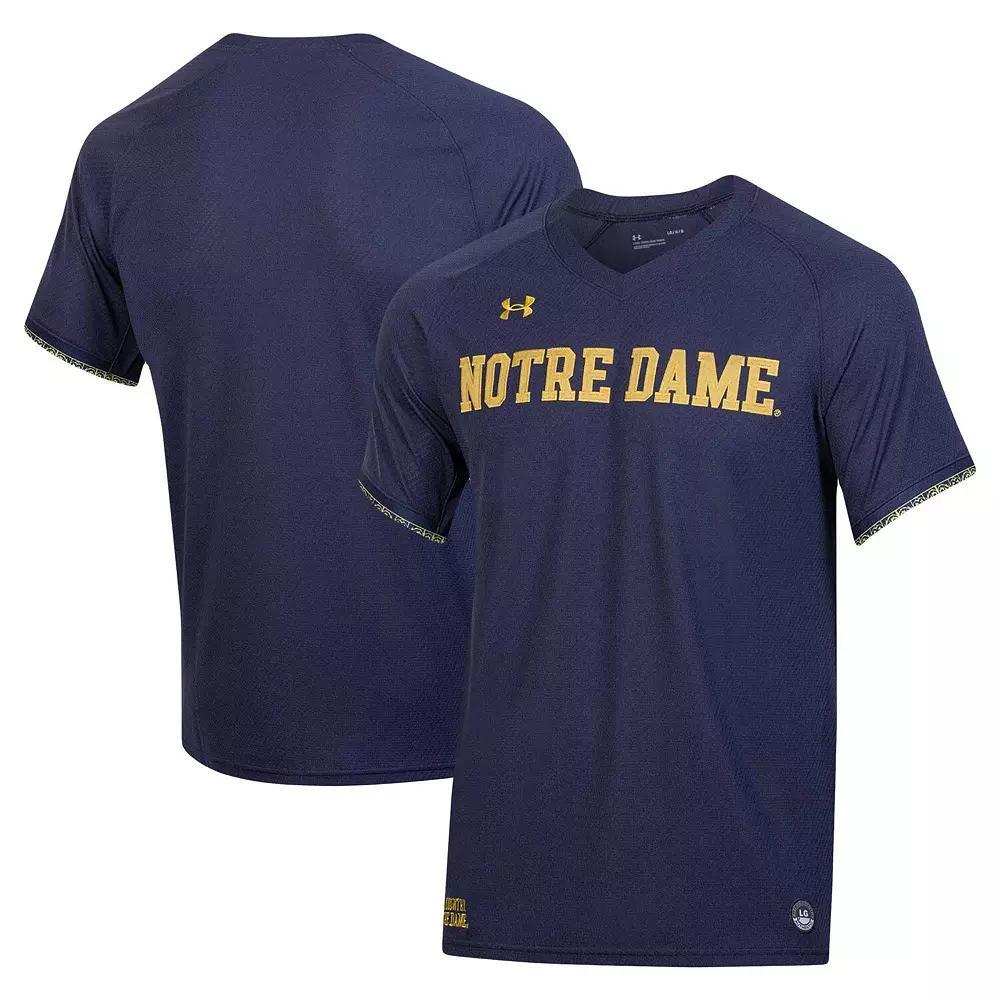 Men's Under Armour Navy Notre Dame Fighting Irish Replica Baseball Jersey, Size: Small, Blue Product Image