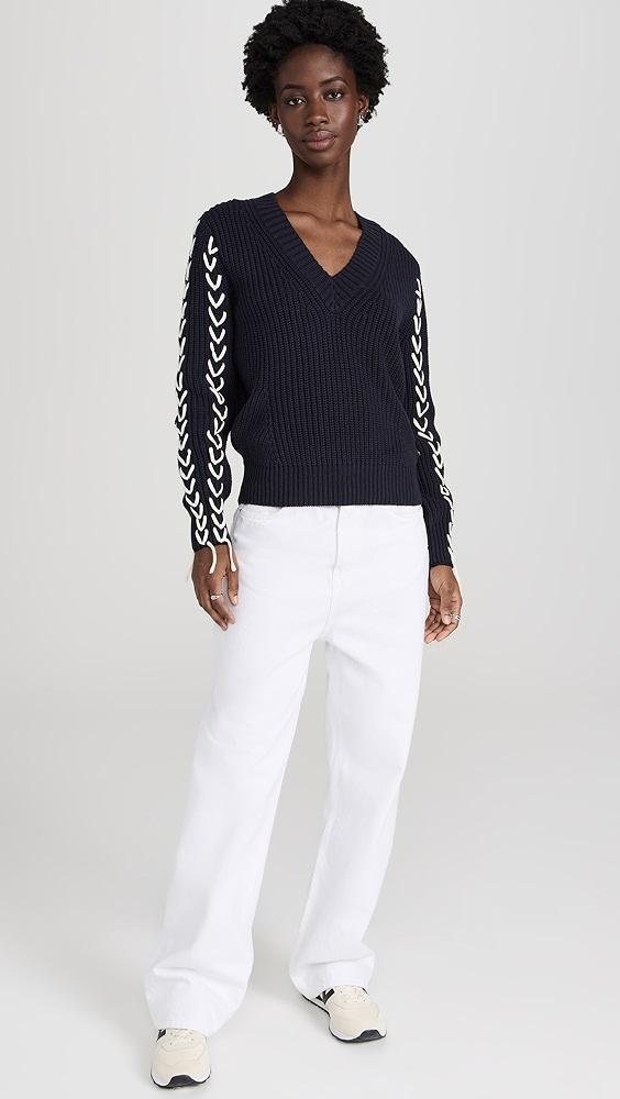 Scotch & Soda Laced Up Sleeve Pullover | Shopbop Product Image