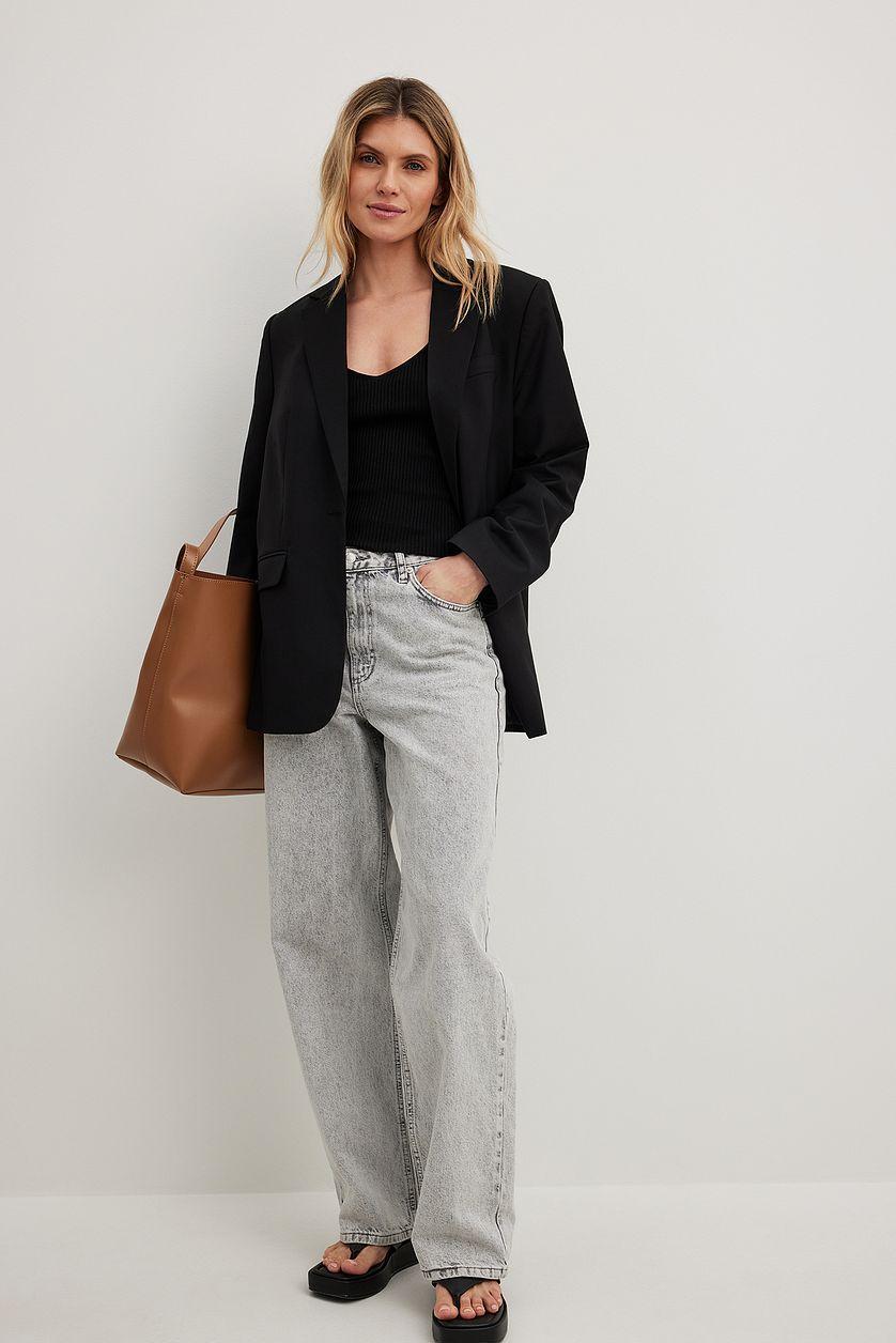 Ribbed Knitted Deep Back Top Product Image