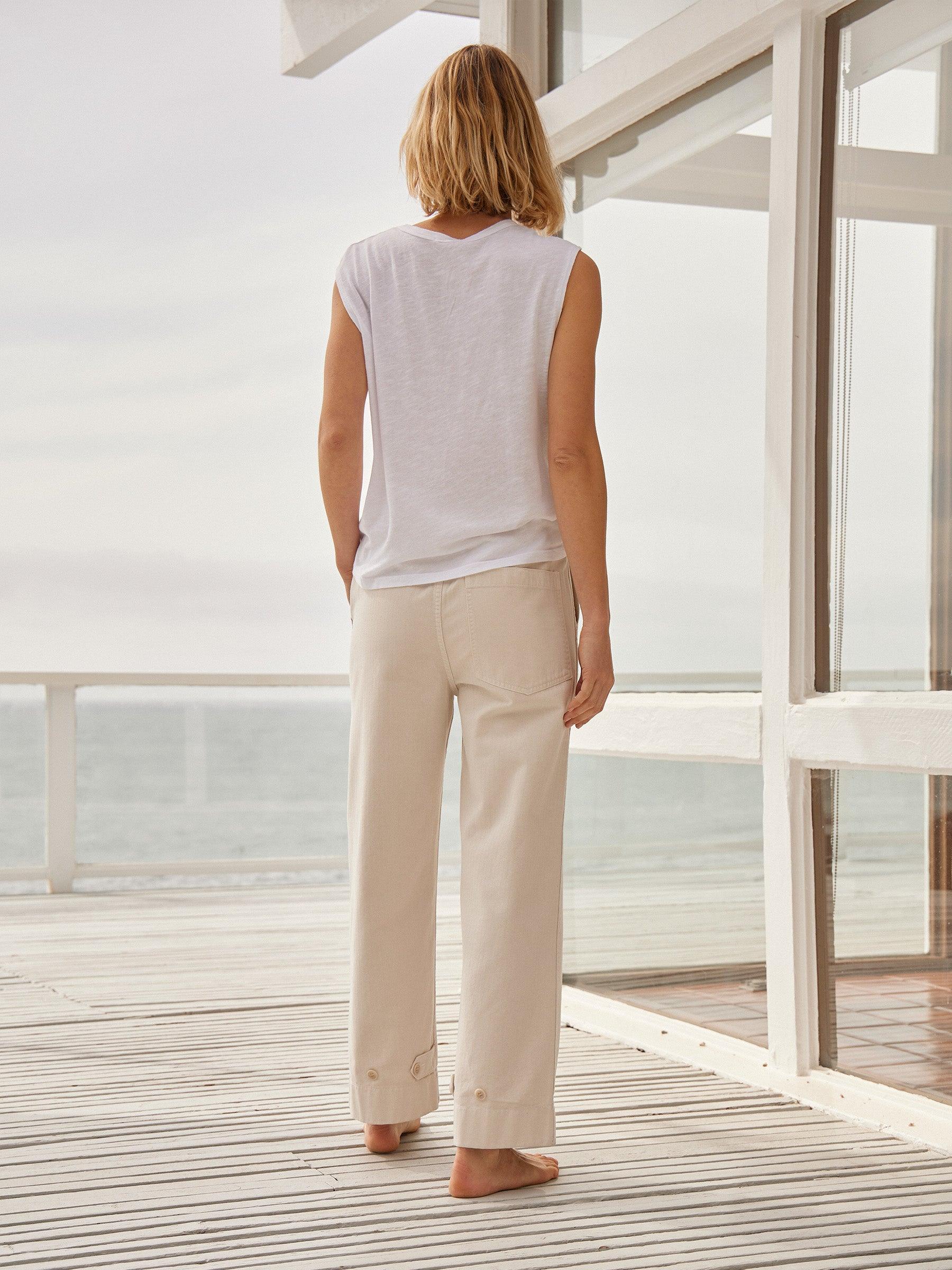 White Slub Muscle Tank Product Image