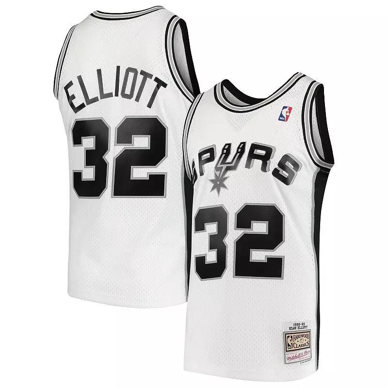 Men's Mitchell & Ness Sean Elliott White San Antonio Spurs 1998-99 Hardwood Classics Swingman Jersey, Size: Small Product Image