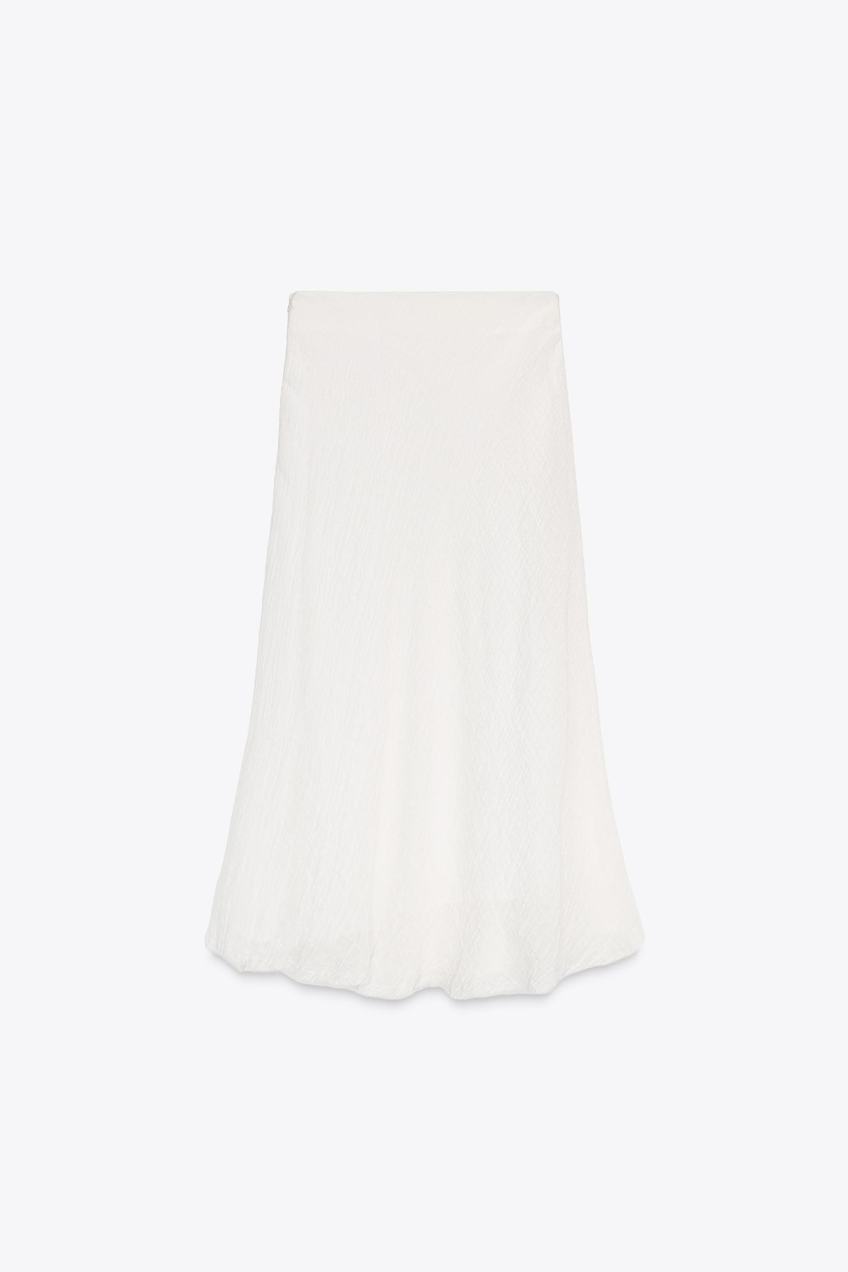 100% LINEN MIDI SKIRT ZW COLLECTION Product Image