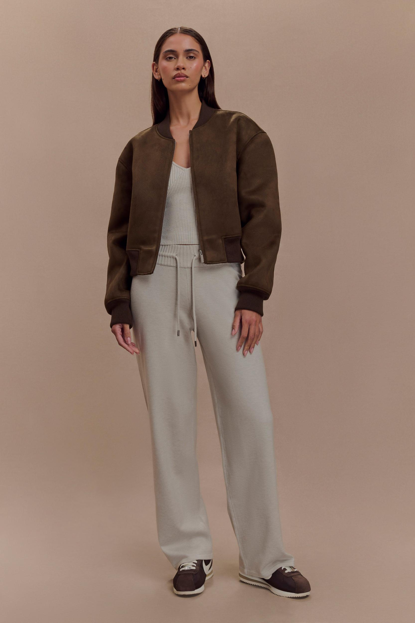 Rudy Suede Bomber Jacket - Chocolate Product Image