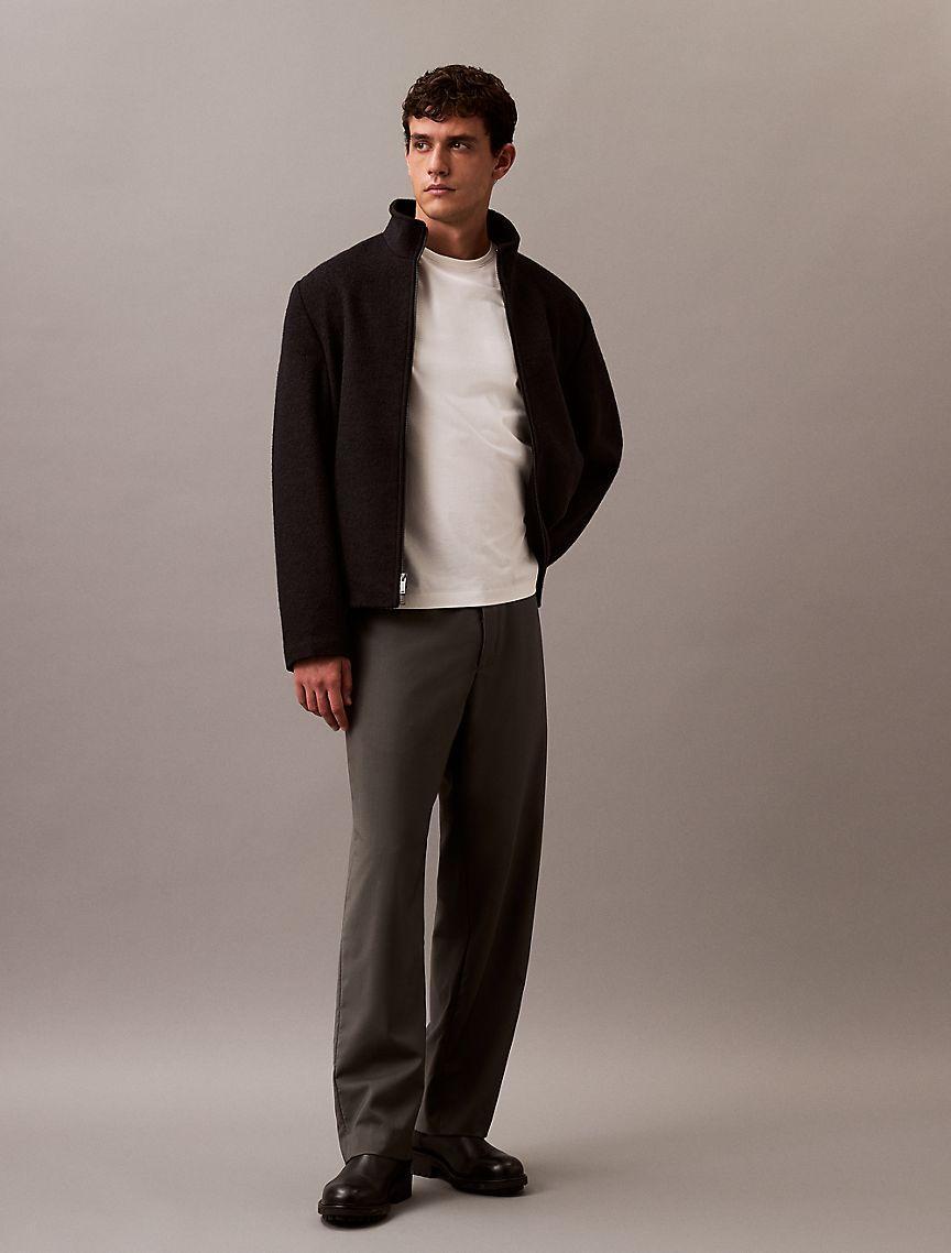 Wool Blend Classic Zip Shirt Jacket Product Image