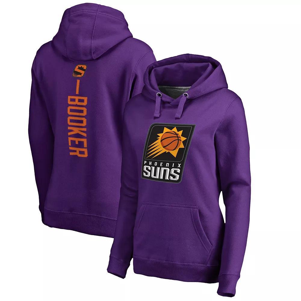 Women's Fanatics Branded Devin Booker Purple Phoenix Suns Backer Name & Number Pullover Hoodie, Size: 2XL, Phx Purple Product Image
